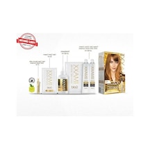 Maxx Deluxe Gold Serisi 24k Altın Parçacıklı Serum İle 1 Kutu 2 X 50 Ml Ve Geliştiriciler Saç Boyası Karamel 8.73