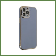 Bezos İphone 14 Pro Max Uyumlu Kılıf Volet Silikon - Mavi Hb006