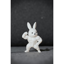 Kol Kası Gösteren Tatlı Tavşan Torpido Süsü - Fitness Tavşanı Torpido Süsü Araba Aksesuar Süsü