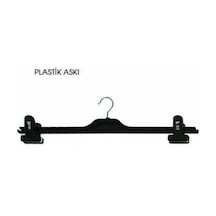 Mandallı Plastik Askı Elbise Askısı 38 CM 20 Adet Siyah