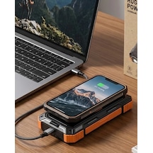 Güneş Enerjili 20000 Mah Powerbank Hızlı Şarj Ve Kablosuz Şarj Destekli Dayanıklı Tasarım Siyah