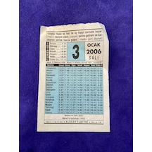 3 Ocak 2006 Takvim Yaprağı - Nostalji Koleksiyonluk Takvim Yaprağı