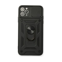 Apple Uyumlu iPhone 11 Pro Max Kılıf Pars Lens Yüzüklü Silikon - Siyah 0.2M-Çok Renkli
