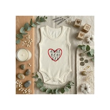 Babysena Anne Beni Sev Baskılı Kolsuz Kız/erkek Bebek Body 0-3 Yaş Beyaz