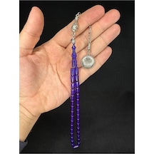 Sevgiliye Özel Hediye Ateş Kehribar Tesbih Lacivert Renkli Kesme Kesim 10,5mmx6,5mm H-1657.
