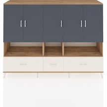 Hyperion Dolap 12 Raflı 3 Çekmeceli 5 Kapaklı 220x44x163 Çam-antr Çam-antrasit/aytaşı