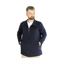 Mode Xl Buyuk Beden Erkek Hırka Fermuarlı Stell Dik Yaka 20571 L Lacivert