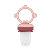Oioi Diş Kaşıyıcılı Meyve Püre Emziği Bordo - Pembe