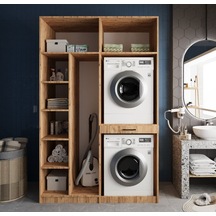Megan Çamaşır Ve Kurutma Makinesi Dolabı Banyo Dolabı Çam Çam