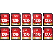 Gıgastone 128 Gb Sdxc Hafıza Kartı Paketi 10'lu, Uhs-ı U1 Sınıf 10, Canon Olympus Pc Dijital Fotoğraf Makineleri İçin 80 Mb/s'ye Kadar