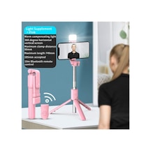 R1s Selfie Çubuğu Led Işıklı Bluetooth Kumandalı Özçekim Sopası Yatay Dikey Kullanılabilen Tripod