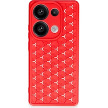 Newface - 839 - Xiaomi Redmi Note 13 Pro 4g Kılıf Petek Silikon Kapak - Csmo-tex - - Kırmızı