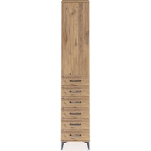Arges Dolap 3 Raflı 6 Çekmeceli Tek Kapaklı 44x30x221 Çam-çam Çam