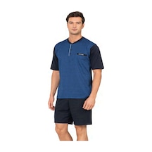 Pierre Cardin 6132 Erkek Kısa Kollu Yakası Düğmeli 3'lü Pijama Takımı-saks