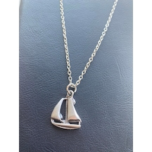 Yelkenli Yat Unisex Kolye Gri