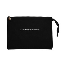 Hypocrisy Logo Siyah Clutch Astarlı Cüzdan / El Çantası Siyah
