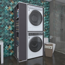 Kenzlife Çamaşır-Kurutma Makinesi Dolabı Demyan Sol Gri 180*090*60 Banyo Kapaksız Arkalıksız Çok Renkli