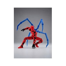 Dummy 13 V1.5 Spider Kollar Hareketli Aksiyon Figür Seti - Örümcek Robot Kırmızı-mavi Stand Hediyeli