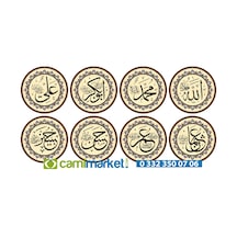 Cami Levhası 8 Li Takım 50 Cm Renkli 8Li Cami Takımı