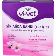 Vi-Vet Hassas Ciltler için Pudralı Yüz Bölgesi Sir Ağda Bantları 24'lü