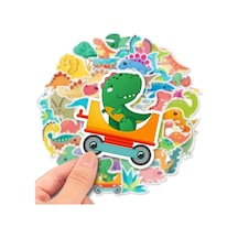 25 Adet Sevimli Dinozor Sticker Etiket Seti 3 Adet Çok Renkli