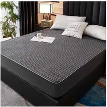 Novahub Siyah Su Geçirmez Kapitone Yatak Örtüsü - Toz Geçirmez, Kaymaz, Nefes Alabilir, 90x200x25cm Yatak Kapak Siyah