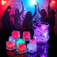 12 ADET LED IŞIKLI BUZ KÜPÜ LED LİGHT ICE CUBE RENKLİ LED IŞIKLI VIP KALİTE BUZ KÜPÜ CLUB IŞIKLARI Çok Renkli