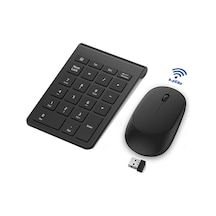Kangvka 2.4g Kablosuz Sayısal Klavye Ve Sessiz Fare Seti Siyah Pil Dahil Değil - 10m Mesafe, Windows/mac/linux Uyumlu Diğer