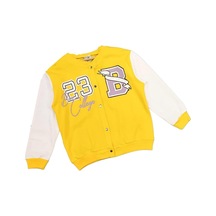 Kız Çocuk 23 Yazı Desenli Çıtçıtlı Penye Sarı Renk Kolej Hırka 001