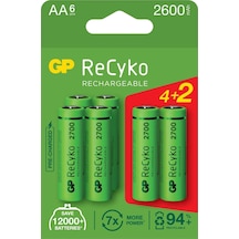 Gp Recyko 2700 Seri 2600 Mah Şarjlı Aa Kalem Pil 4+2