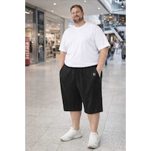 Akt Gayem Butik Çok Büyük Beden Kapri 7xl-10xl Siyah