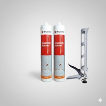 Würth Duşakabin Silikonu Beyaz Su Geçirmez Ve Sızdırmaz 310 Ml 2 Adet + Silikon Tabancası Beyaz