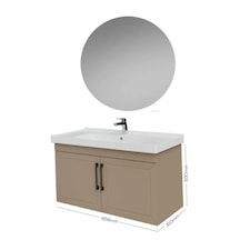 Creavit D20 100cm Kapaklı Yuvarlak Ayna Banyo Takımı Dafne