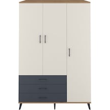 Kronos Dolap 6 Raflı 3 Çekmeceli Tek Askılı 132x59x195 Çam-aytaşı/antrasit Aytası/antrasıt