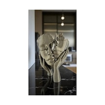 3d Aşık Yüzler Bronze Yeşil Dekoratif Heykel