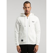 Everlast Ever Essentials Regular Beyaz Erkek Kapüşonlu Full Zip Sweatshirt Beyaz
