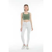 Kadın Crop Örme Atlet-tişort Spr21y19 001