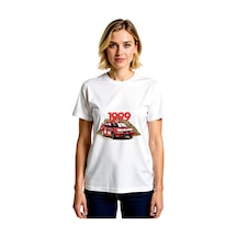 Paybuy Kadın Ralli Şampiyonu Retro Motorsport Baskılı Kısa Kollu Tişört Beyaz