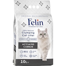 Felin Aktif Karbonlu Topaklaşan İnce Bentonit Kedi Kumu 10 L