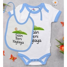 Bk Kids Salın Beni Yaylaya Tasarımlı Mavi Bebek Body Zıbın Ve Mam Çok Renkli