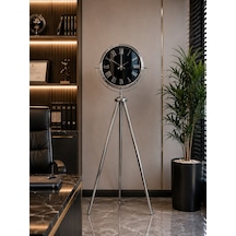 Büro Ev Ofis Hediyesi İçin 150x45cm Aynalı Krom Prestıge Tripod Ayaklı Saat Diğer