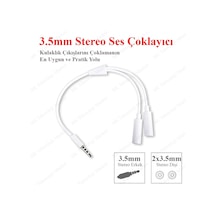 3.5Mm Stereo 4 Kutuplu Kulaklık Ses Çoklayıcı Kablo