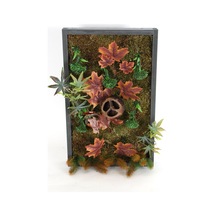 Yapay Çiçek Deposu Ahşap Panoda Yapay Bitki Duvar Tablo Hazan Serisi 35 Cm X 55 Cm