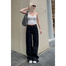 Madmext Siyah Straight Wide Kadın Jean Mg2000-siyah Siyah