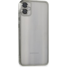 Samsung Uyumlu Galaxy A05 Kılıf Kamera Korumalı Lensli Silikon Gümüş/