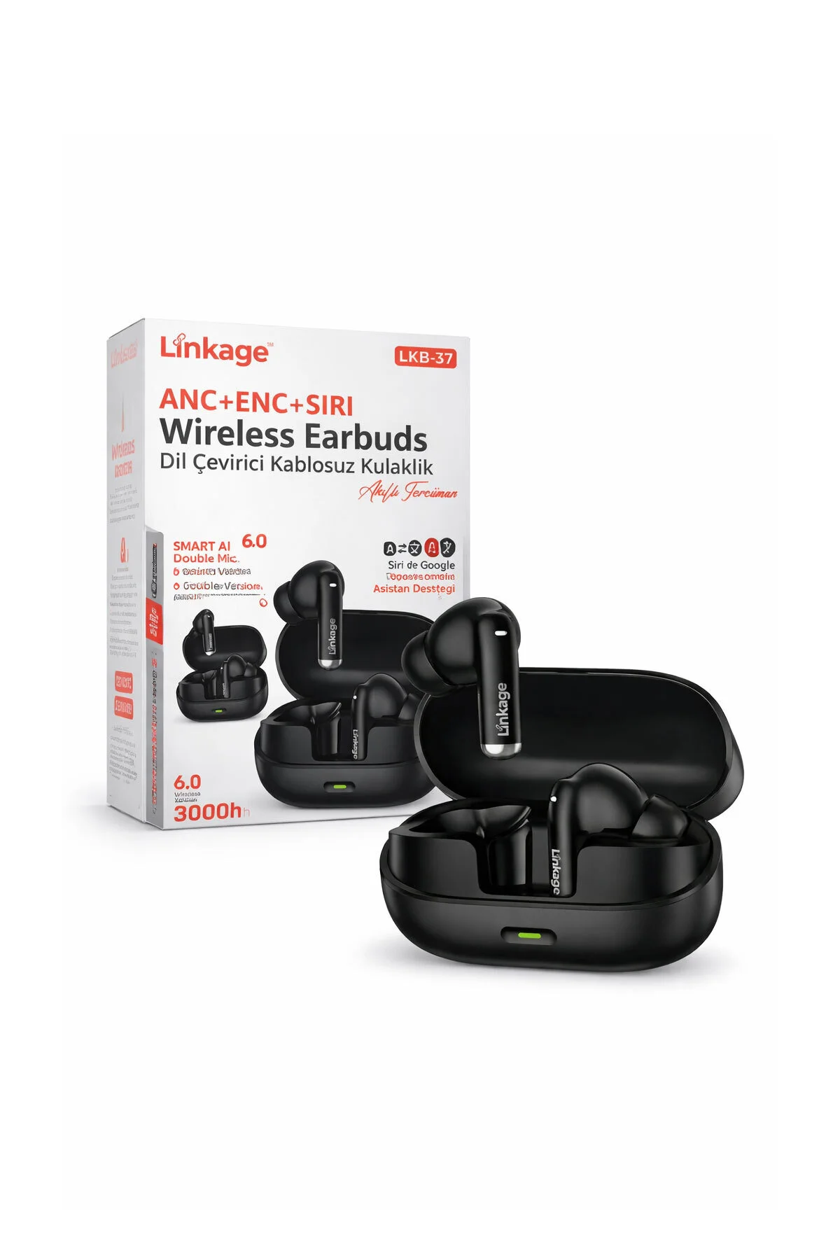 Lkb-37 Anc+enc+siri Destekli Kablosuz Bluetooth Kulaklık - 56 Dil Anlık Çeviri Özellikli