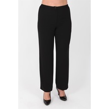 Ladies First Ladıes Fırst Büyük Beden 3570 Siyah Klasik Dar Paça Pantolon Krep