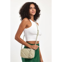Küçük Boy Nakış Detaylı Crossbody Çapraz Askılı Kadın Omuz Çantası Suyesili Suyesili