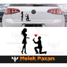 Diz Çöken Adam Aşk Oto Sticker
