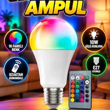Akıllı Rgb Led Ampul 10w E27 Uzaktan Kumandalı Renk Değiştiren Led Ampul Renkli 02651142